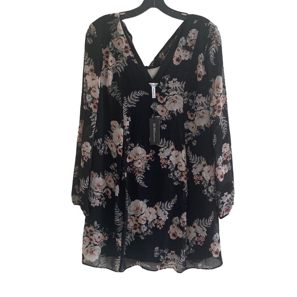 BCBGeneration Long Sleeve Floral Shift Dress Size XS